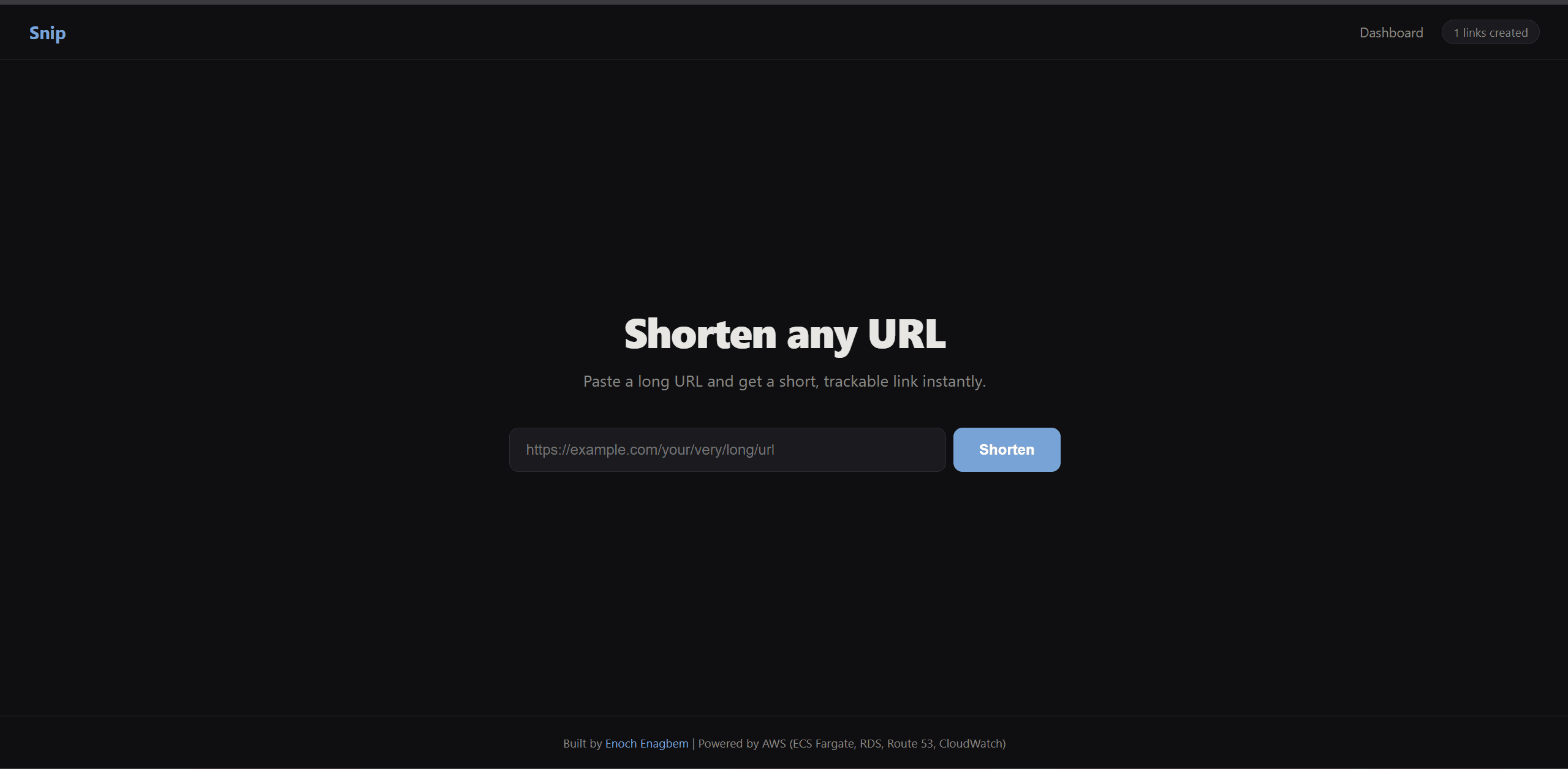 Snip — Cloud-Native URL Shortener
